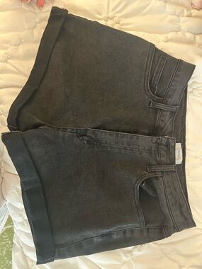Forever 21 Black Cuffed Jean Shorts